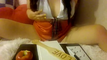 Asian cumslut eating her lunch is so horny she rides you in the classroom