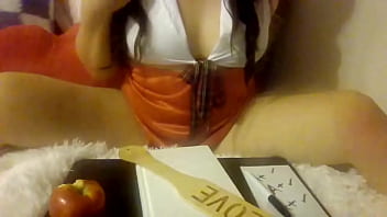 Asian cumslut eating her lunch is so horny she rides you in the classroom