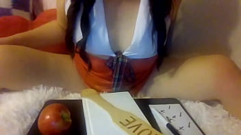 Asian cumslut eating her lunch is so horny she rides you in the classroom