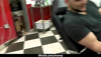 Tight teen fucks a man in front of the camera for cash 7