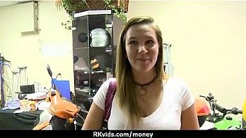 Sexy teen nails her butt on hard dick for cash 12