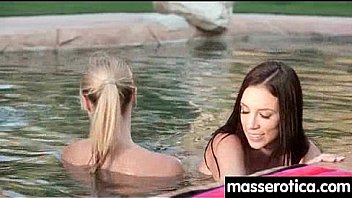 Teen eats milf pussy at oily threesome 15