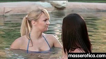 Teen eats milf pussy at oily threesome 15