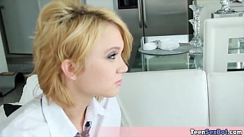 Pretty schoolchicks having a threesome with a stranger