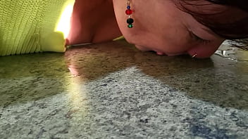Nz trashy sub told to guzzle up the spilt by her master Nz trashy sub told to guzzle up the spilt by her master