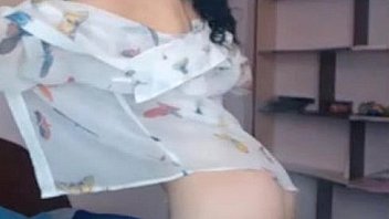 Glamoruos looking raven brunette has tits that stand up