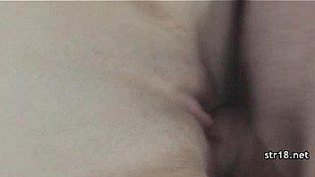 Sexy teen rubs while sucking cock