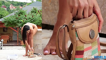 Ice cream variations super sexy glamour babe licks her feet