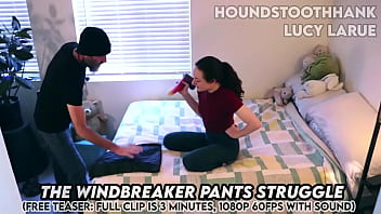 The windbreaker pants struggle