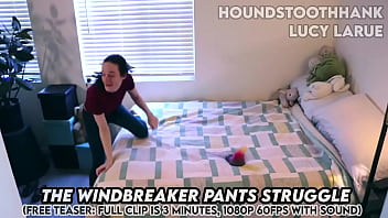 The windbreaker pants struggle