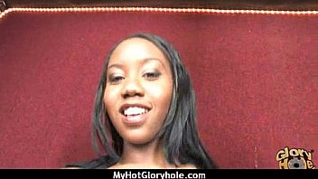I sneak black bj as i fuck husband thrue gloryhole 29