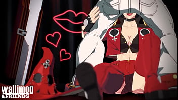 Anime girl cum sloppy blowjob