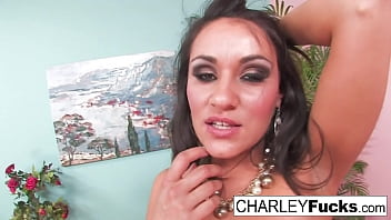 Busty babe rubs herself