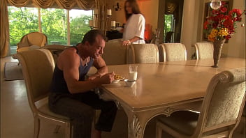 Brunette milf fucked in the living room