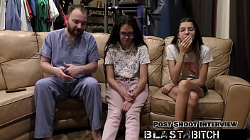 Stepsisters aria nicole & angel santana suck dick and get blasted full of cum pov version