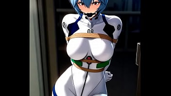 Rei ayanami try to escape from tight bondage