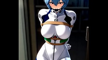 Rei ayanami try to escape from tight bondage