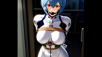 Rei ayanami try to escape from tight bondage