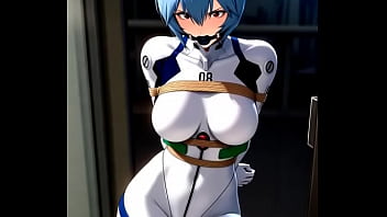 Rei ayanami try to escape from tight bondage