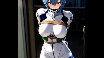 Rei ayanami try to escape from tight bondage