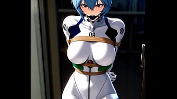 Rei ayanami try to escape from tight bondage