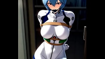 Rei ayanami try to escape from tight bondage
