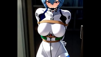 Rei ayanami try to escape from tight bondage