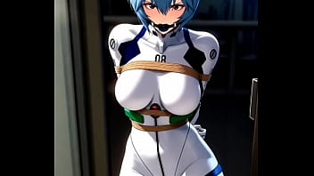 Rei ayanami try to escape from tight bondage