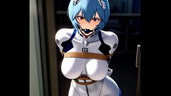 Rei ayanami try to escape from tight bondage