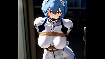 Rei ayanami try to escape from tight bondage