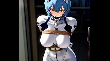 Rei ayanami try to escape from tight bondage