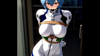 Rei ayanami try to escape from tight bondage