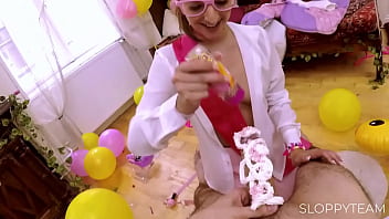 Food blowjob whipped cream deep throat