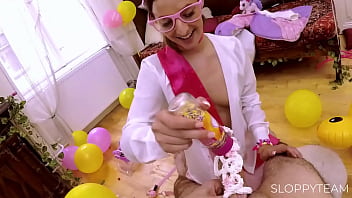 Food blowjob whipped cream deep throat