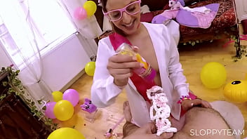 Food blowjob whipped cream deep throat