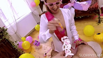 Food blowjob whipped cream deep throat