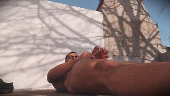 Suave y exquisita vista de la masturbacion del n1 satisfactoria masturbación hard hombres musculoso al aire