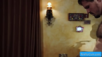 Watch naughty black haired hottie giving wet blowjob and getting banged deep and rough