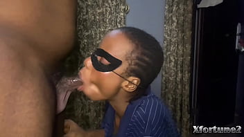 Ebony babe gives good blowjob