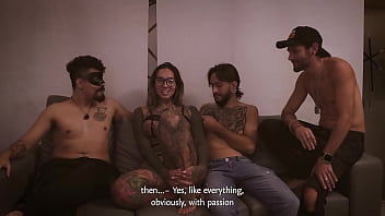 First time in porn doing a gangbang with 3 guys and dpp