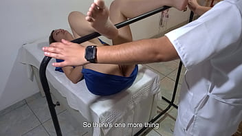 Exam causes patient to writhe and orgasm in the gynecologist's office