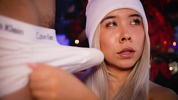 Blonde with an angelic face enjoys sucking a good penis while recording a video