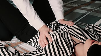 Sensual boob sucking for business woman close up nipple licking