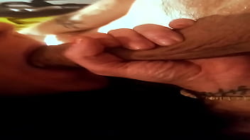 Chained up and fathertime gets a footjob fathertime is in trouble he had to be punished but he gets rewarded at the end