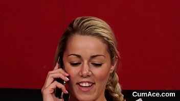 Unusual idol gets sperm shot on her face swallowing all the spunk