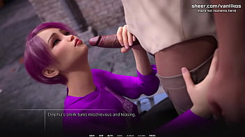 Pink hair skinny young girl with hot small tits outdoor public handjob and blowjob with a hot facial cumshot taboo university steam game 3d animated hentai game part #19