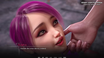 Pink hair skinny young girl with hot small tits outdoor public handjob and blowjob with a hot facial cumshot taboo university steam game 3d animated hentai game part #19