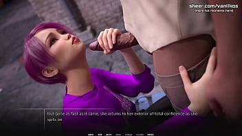 Pink hair skinny young girl with hot small tits outdoor public handjob and blowjob with a hot facial cumshot taboo university steam game 3d animated hentai game part #19