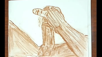 Bbc covered in a lot of cum from stroking