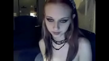 Goth chick masturbates with dildo on webcam